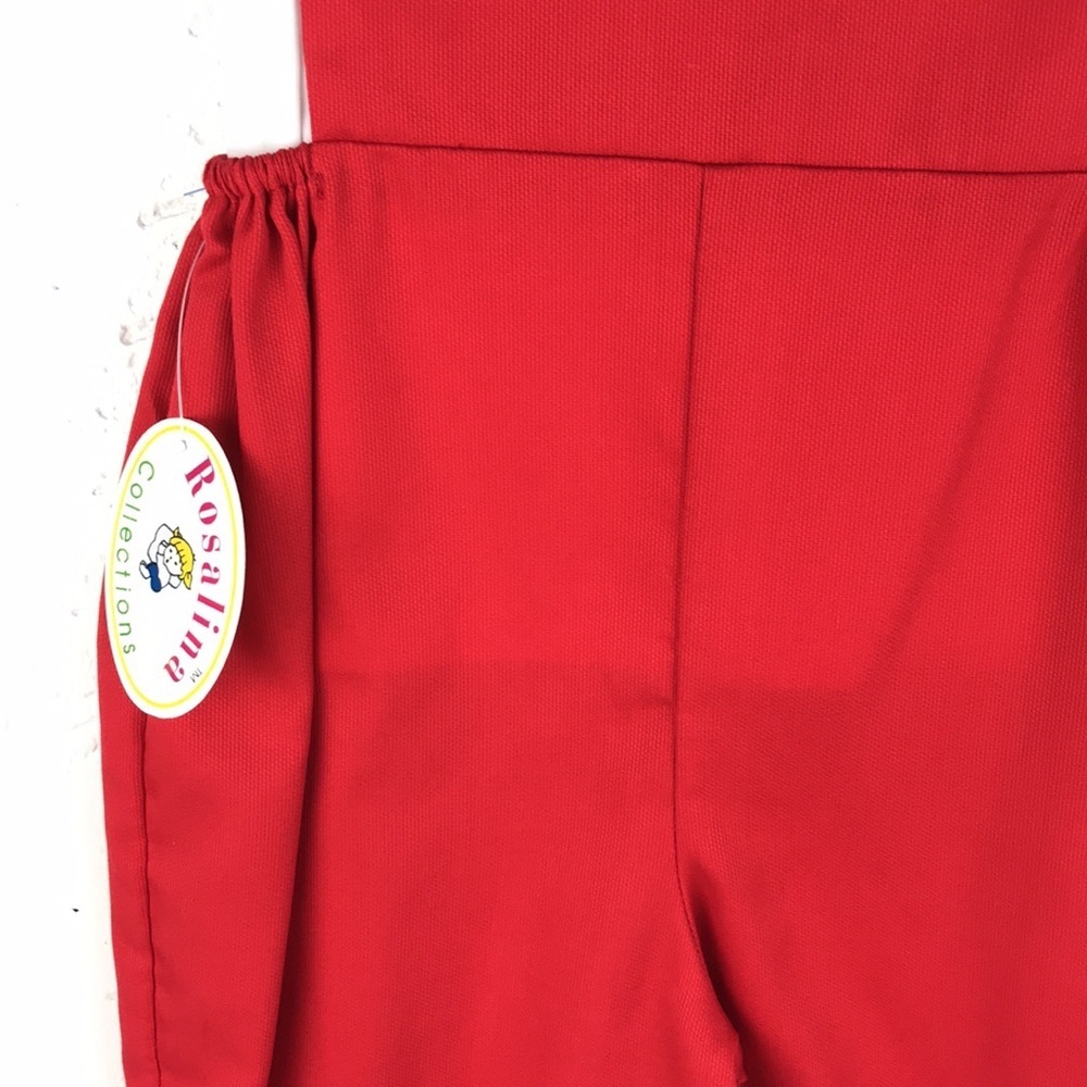 NWT ROSALINA COLLECTIONS Christmas Red Smocked Kicker Set - Picture 3 of 7